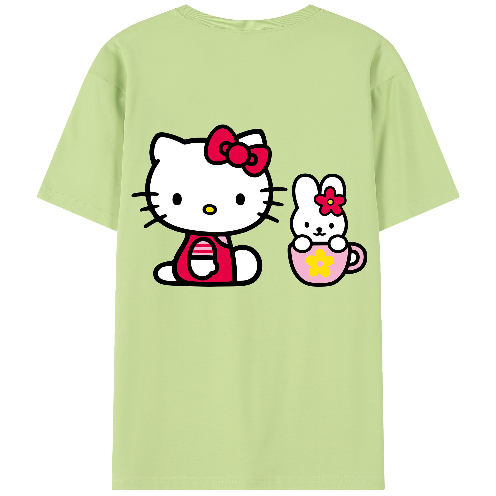 （画像用） Hello Kitty ハローキティ 綿100％半袖Tシャツ（背面プリント）